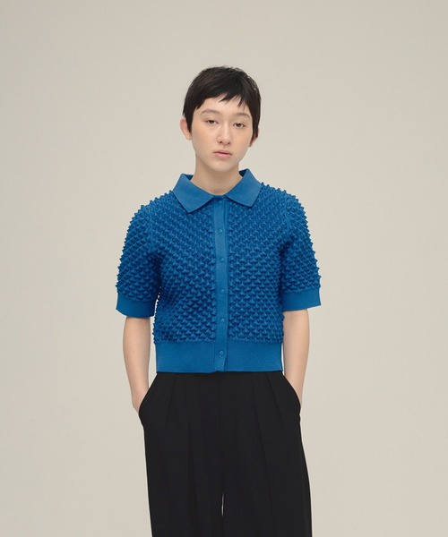 eL(エル)の「【eL】7G Toge Toge Polo/319672(カーディガン/ボレロ・レディース・グレー/ブルー/イエロー・FREE)」の10枚目の写真