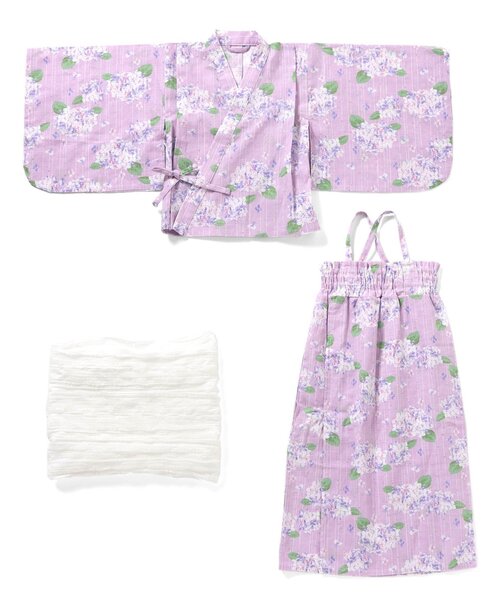 apres les cours（アプレレクール）の「【リンク/3点セット】アプレのはんなり浴衣_ジュニア対応（浴衣・キッズ・アイボリー/サックスブルー/ラベンダー/ネイビー/ピンク・150/140/130/120/110/100）」の10枚目の写真