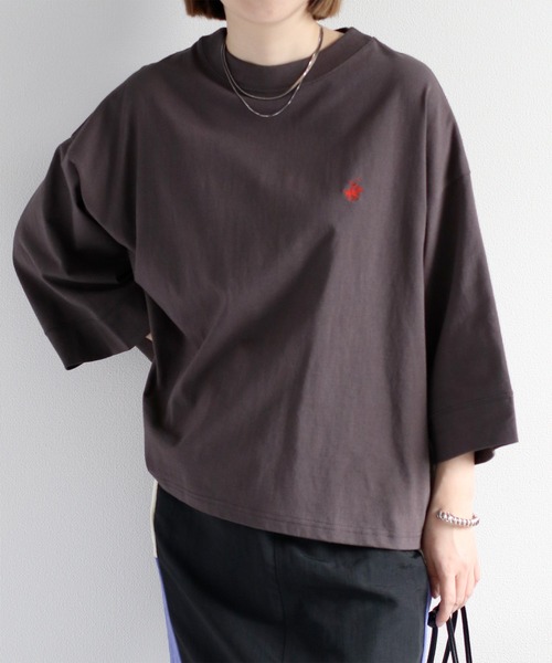 BEVERLY HILLS POLO CLUB(ビバリーヒルズポロクラブ)の「【BEVERLY HILLS POLO CLUB】ワイドスリーブTee(Tシャツ/カットソー・レディース・サックスブルー/オフホワイト/チャコール/ベージュ・M)」の4枚目の写真