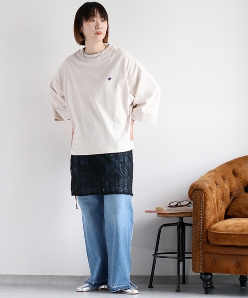 BEVERLY HILLS POLO CLUB(ビバリーヒルズポロクラブ)の「【BEVERLY HILLS POLO CLUB】ワイドスリーブTee(Tシャツ/カットソー・レディース・サックスブルー/オフホワイト/チャコール/ベージュ・M)」の5枚目の写真
