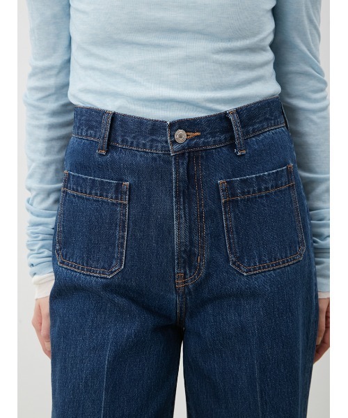 Mila Owen(ミラオーウェン)の「パッチポケットデザインシガレットデニム(その他パンツ・レディース・ブルー/ライトブルー・0/1/00)」の7枚目の写真