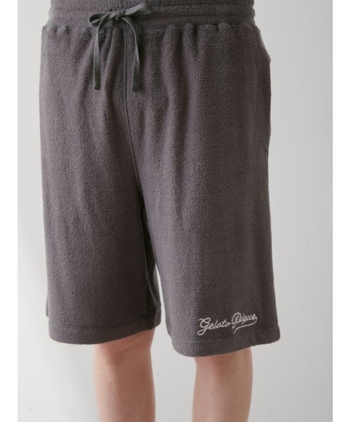 gelato pique（ジェラートピケ）の「【ONLINE限定】【HOMME】パイルロゴ刺繍Tシャツ&ハーフパンツ（ルームウェア/パジャマ・メンズ・ダークグレー/ネイビー/ブルー・MEDIUM/LARGE）」の8枚目の写真