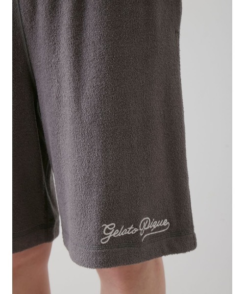 gelato pique（ジェラートピケ）の「【ONLINE限定】【HOMME】パイルロゴ刺繍Tシャツ&ハーフパンツ（ルームウェア/パジャマ・メンズ・ダークグレー/ネイビー/ブルー・MEDIUM/LARGE）」の9枚目の写真