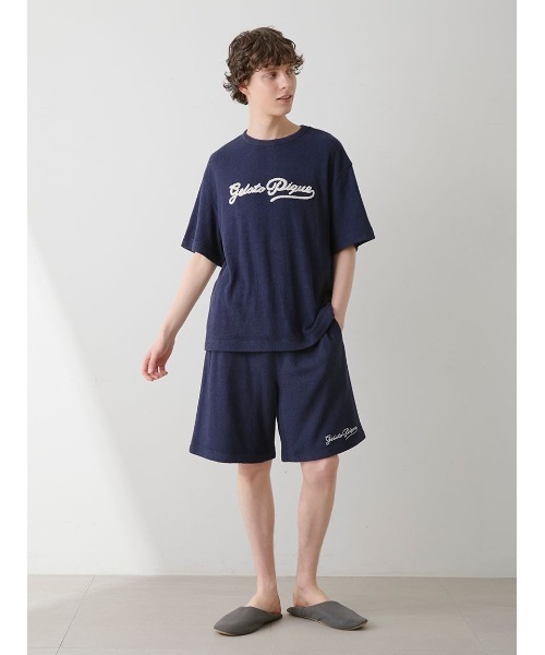 ONLINE限定】【HOMME】パイルロゴ刺繍Tシャツ&ハーフパンツ