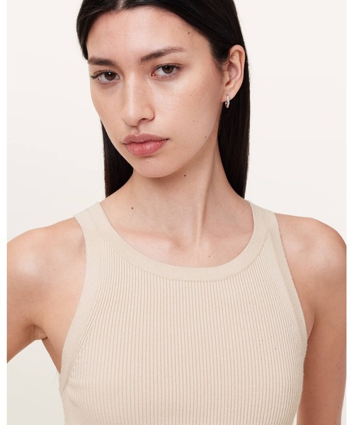 ALLSAINTS(オールセインツ)の「ZENIA SLEEVELESS ASYMMETRIC MIDI DRESS | ZENIA ノースリーブ アシンメトリック ミディ ドレス・ワンピース(ワンピース・レディース・ホワイト系その他・M/XS/S/L)」の3枚目の写真