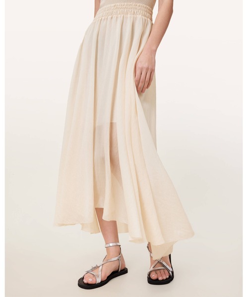 ALLSAINTS(オールセインツ)の「ZENIA SLEEVELESS ASYMMETRIC MIDI DRESS | ZENIA ノースリーブ アシンメトリック ミディ ドレス・ワンピース(ワンピース・レディース・ホワイト系その他・M/XS/S/L)」の5枚目の写真