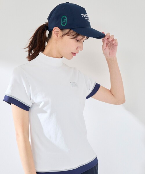 JUN&ROPE'(ジュンアンドロペ)の「【UVカット】【速乾】配色コンビモック半袖プルオーバー(Tシャツ/カットソー・レディース・ホワイト/ネイビー/ピンク・M/S/L)」の5枚目の写真
