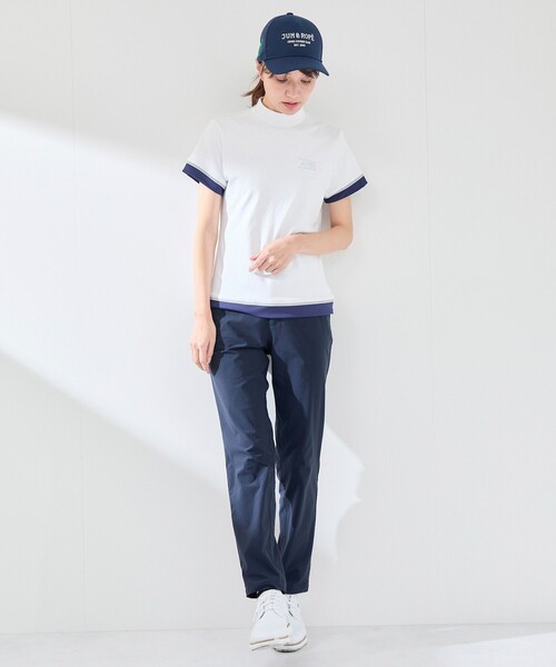 JUN&ROPE'(ジュンアンドロペ)の「【UVカット】【速乾】配色コンビモック半袖プルオーバー(Tシャツ/カットソー・レディース・ホワイト/ネイビー/ピンク・M/S/L)」の9枚目の写真