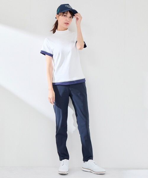 JUN&ROPE'(ジュンアンドロペ)の「【UVカット】【速乾】配色コンビモック半袖プルオーバー(Tシャツ/カットソー・レディース・ホワイト/ネイビー/ピンク・M/S/L)」の10枚目の写真