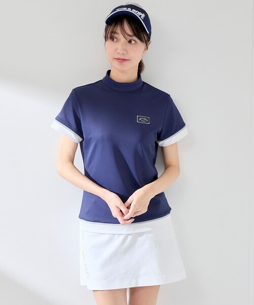 JUN&ROPE'(ジュンアンドロペ)の「【UVカット】【速乾】配色コンビモック半袖プルオーバー(Tシャツ/カットソー・レディース・ホワイト/ネイビー/ピンク・M/S/L)」の12枚目の写真