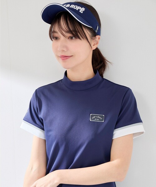 JUN&ROPE'(ジュンアンドロペ)の「【UVカット】【速乾】配色コンビモック半袖プルオーバー(Tシャツ/カットソー・レディース・ホワイト/ネイビー/ピンク・M/S/L)」の13枚目の写真