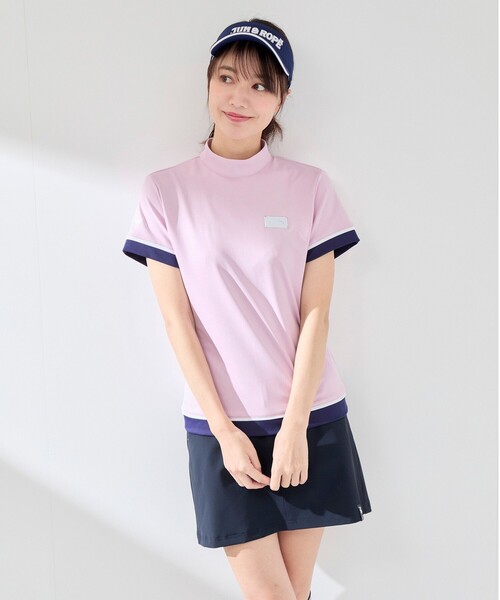 JUN&ROPE'(ジュンアンドロペ)の「【UVカット】【速乾】配色コンビモック半袖プルオーバー(Tシャツ/カットソー・レディース・ホワイト/ネイビー/ピンク・M/S/L)」の18枚目の写真