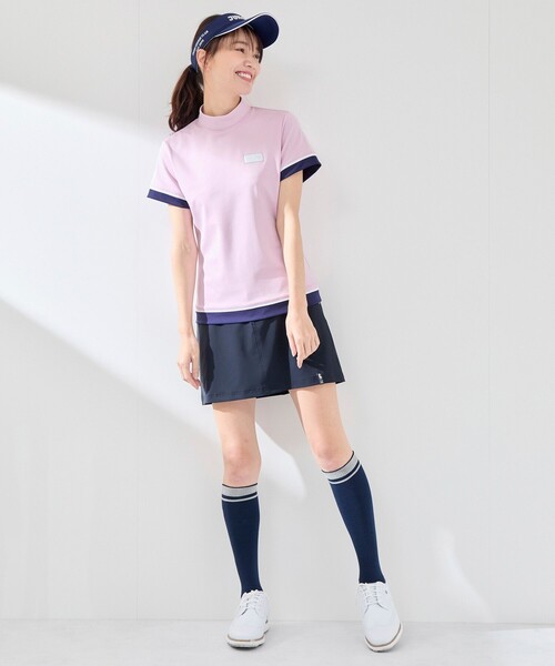 JUN&ROPE'(ジュンアンドロペ)の「【UVカット】【速乾】配色コンビモック半袖プルオーバー(Tシャツ/カットソー・レディース・ホワイト/ネイビー/ピンク・M/S/L)」の22枚目の写真