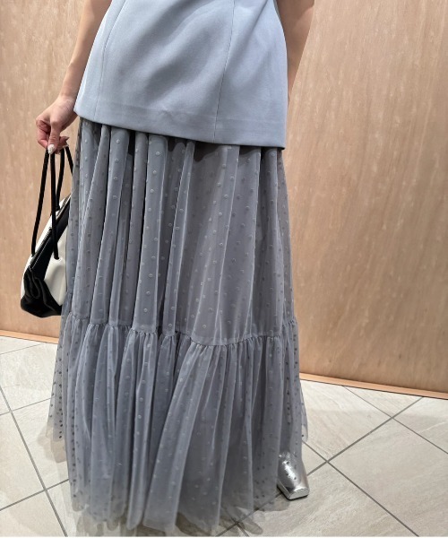 セール】CONSTRICTED TOP DOT TULLE SET DRESS（ワンピース）｜Ameri