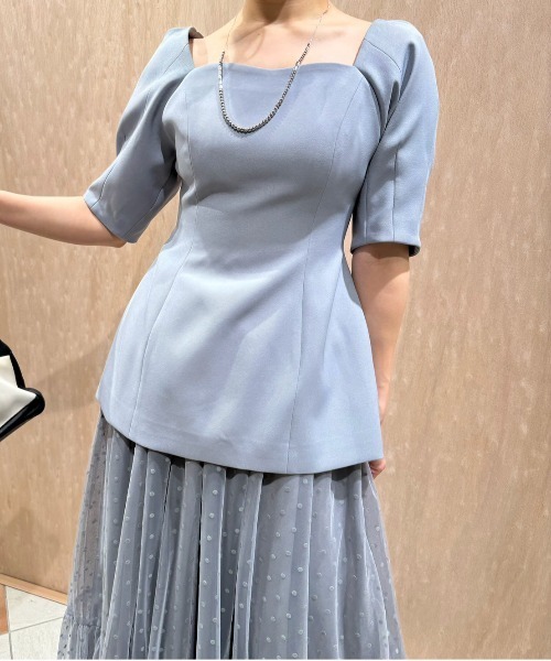 アメリ CONSTRICTED TOP DOT TULLE SET DRESS セール】CONSTRICTED TOP DOT TULLE SET DRESS（ワンピース