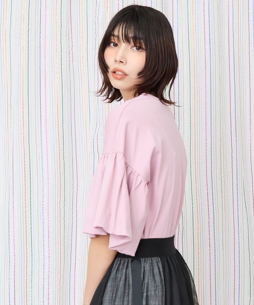 JETSET SOLO PLUS (ジェットセットソロプラス)の「【JETSET SOLO PLUS】ネックレスプリントシルケットTシャツ(Tシャツ/カットソー・レディース・ブラック/ブラウン/スモークピンク/ブルーグリーン・FREE)」の18枚目の写真