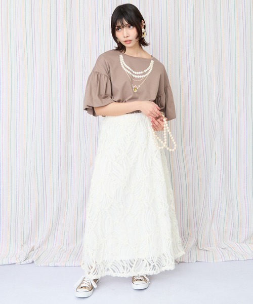 JETSET SOLO PLUS (ジェットセットソロプラス)の「【JETSET SOLO PLUS】ネックレスプリントシルケットTシャツ(Tシャツ/カットソー・レディース・ブラック/ブラウン/スモークピンク/ブルーグリーン・FREE)」の9枚目の写真