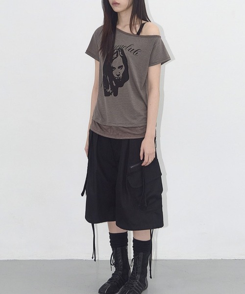 FANCY CLUB（ファンシークラブ）の「★K-POPアイドル着用 FANCY CLUB／ワンショルダーＴ（Tシャツ/カットソー・レディース・ブラウン/ブラック・FREE）」の16枚目の写真