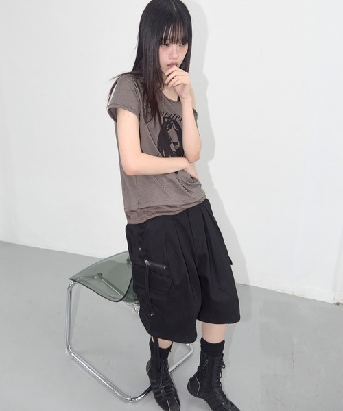 FANCY CLUB（ファンシークラブ）の「★K-POPアイドル着用 FANCY CLUB／ワンショルダーＴ（Tシャツ/カットソー・レディース・ブラウン/ブラック・FREE）」の13枚目の写真