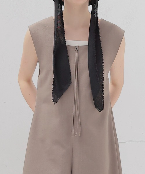 DRESSLAVE（ドレスレイブ）の「square neck boxy all in one(スクエアネックボクシーオールインワン)（つなぎ/オールインワン・レディース・ブラウン/グレー・38）」の5枚目の写真