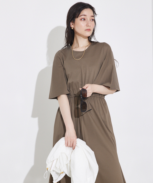 qualite（カリテ）の「ケープワンピ/夏服/春服/オフィスカジュアル/きれいめ（ワンピース・レディース・カーキ/ブルー・フリー）」の21枚目の写真