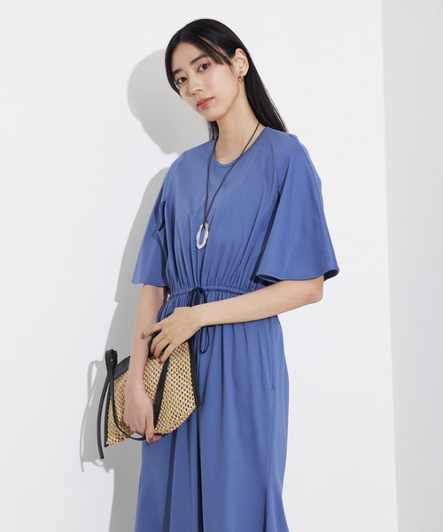 qualite（カリテ）の「ケープワンピ/夏服/春服/オフィスカジュアル/きれいめ（ワンピース・レディース・カーキ/ブルー・フリー）」の6枚目の写真