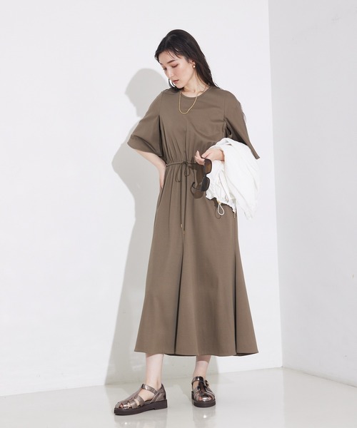 qualite（カリテ）の「ケープワンピ/夏服/春服/オフィスカジュアル/きれいめ（ワンピース・レディース・カーキ/ブルー・フリー）」の15枚目の写真