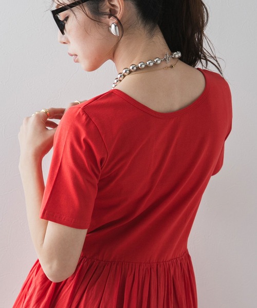 bohmal（ボマール）の「前後2wayドッキングロングワンピース（ワンピース・レディース・レッド/ブルー/ブラック・FREE）」の7枚目の写真