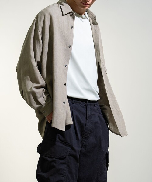 CITY TOKYO（シティトウキョウ）の「Twist linen オーバーシャツ（シャツ/ブラウス・メンズ・ベージュ/オフホワイト/ブラック・2/1）」の15枚目の写真