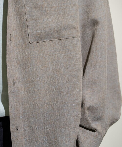CITY TOKYO（シティトウキョウ）の「Twist linen オーバーシャツ（シャツ/ブラウス・メンズ・ベージュ/オフホワイト/ブラック・2/1）」の8枚目の写真