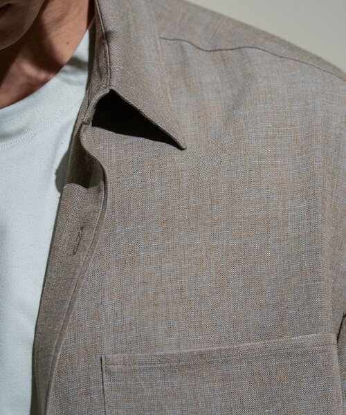 CITY TOKYO（シティトウキョウ）の「Twist linen オーバーシャツ（シャツ/ブラウス・メンズ・ベージュ/オフホワイト/ブラック・2/1）」の9枚目の写真