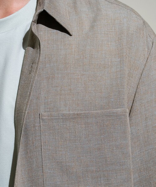 CITY TOKYO（シティトウキョウ）の「Twist linen オーバーシャツ（シャツ/ブラウス・メンズ・ベージュ/オフホワイト/ブラック・2/1）」の10枚目の写真