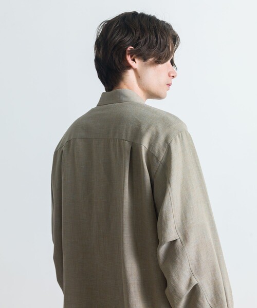 CITY TOKYO（シティトウキョウ）の「Twist linen オーバーシャツ（シャツ/ブラウス・メンズ・ベージュ/オフホワイト/ブラック・2/1）」の6枚目の写真
