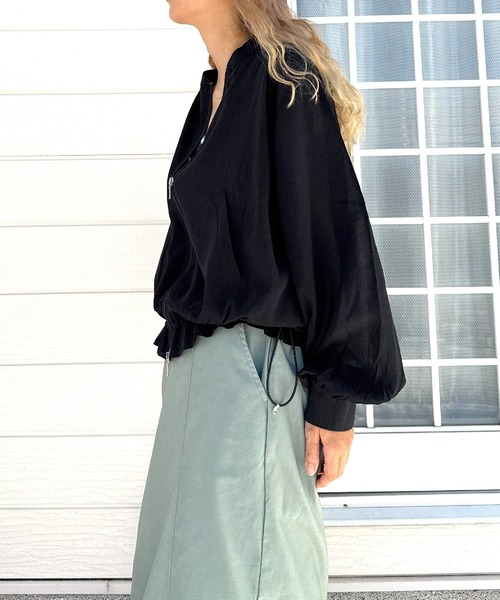 Q(キュー)の「ハイツイストシアーブルゾン(ブルゾン・レディース・マスタード/ブラック・MEDIUM)」の18枚目の写真