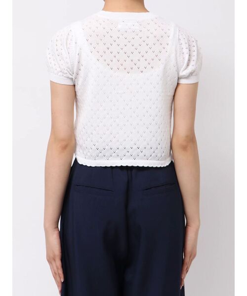 CALNAMUR(カルナムール)の「BEAR PRINT RIBBON KNIT /ベアプリントリボンニット(Tシャツ/カットソー・レディース・ライトブルー/ホワイト/ピンク・FREE)」の10枚目の写真