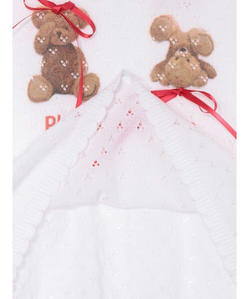 CALNAMUR(カルナムール)の「BEAR PRINT RIBBON KNIT /ベアプリントリボンニット(Tシャツ/カットソー・レディース・ライトブルー/ホワイト/ピンク・FREE)」の15枚目の写真