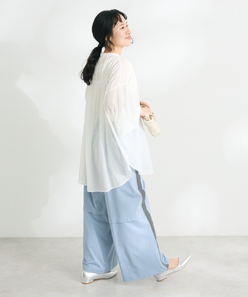 CRAFT STANDARD BOUTIQUE(クラフトスタンダードブティック)の「ヴィンテージボイルシャーリングチュニック(シャツ/ブラウス・レディース・ホワイト/チャコールグレー/レッド/カーキ・FREE)」の6枚目の写真