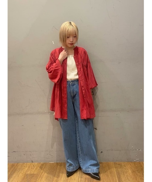 CRAFT STANDARD BOUTIQUE(クラフトスタンダードブティック)の「ヴィンテージボイルシャーリングチュニック(シャツ/ブラウス・レディース・ホワイト/チャコールグレー/レッド/カーキ・FREE)」の11枚目の写真