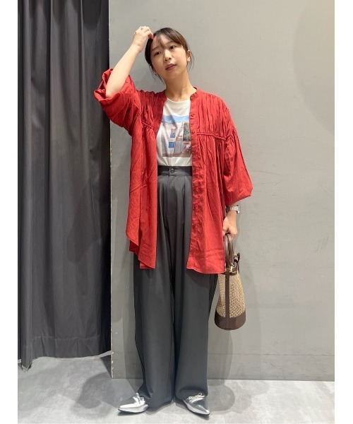 CRAFT STANDARD BOUTIQUE(クラフトスタンダードブティック)の「ヴィンテージボイルシャーリングチュニック(シャツ/ブラウス・レディース・ホワイト/チャコールグレー/レッド/カーキ・FREE)」の12枚目の写真