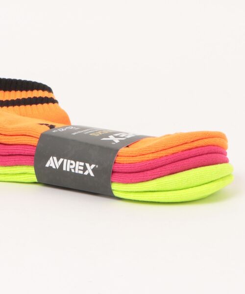AVIREX（アヴィレックス）の「【AVIREX】アビレックス ショート丈 ソックス 3足セット AV059（ソックス/靴下・メンズ・ブラック/マルチ・FREE）」の4枚目の写真