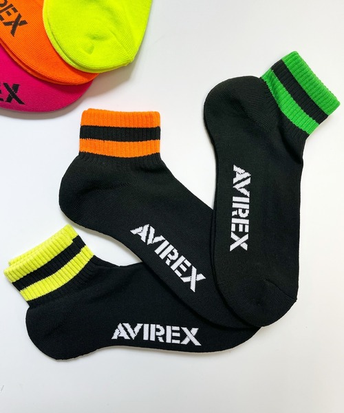 AVIREX（アヴィレックス）の「【AVIREX】アビレックス ショート丈 ソックス 3足セット AV059（ソックス/靴下・メンズ・ブラック/マルチ・FREE）」の2枚目の写真