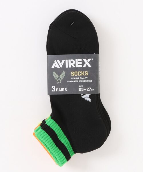 AVIREX（アヴィレックス）の「【AVIREX】アビレックス ショート丈 ソックス 3足セット AV059（ソックス/靴下・メンズ・ブラック/マルチ・FREE）」の7枚目の写真
