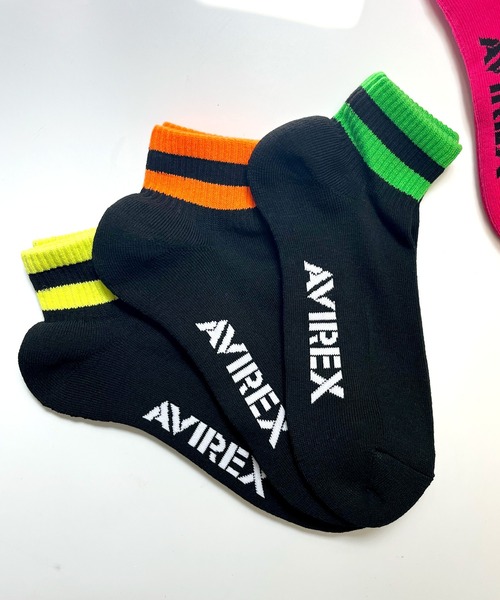 AVIREX（アヴィレックス）の「【AVIREX】アビレックス ショート丈 ソックス 3足セット AV059（ソックス/靴下・メンズ・ブラック/マルチ・FREE）」の5枚目の写真