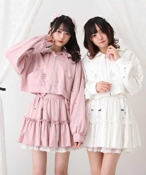 mikkoキャミー うさ耳パーカー 白ピンク フリル DearMyLove夢展望 535412-09_1400x.jpg?v=1747043241