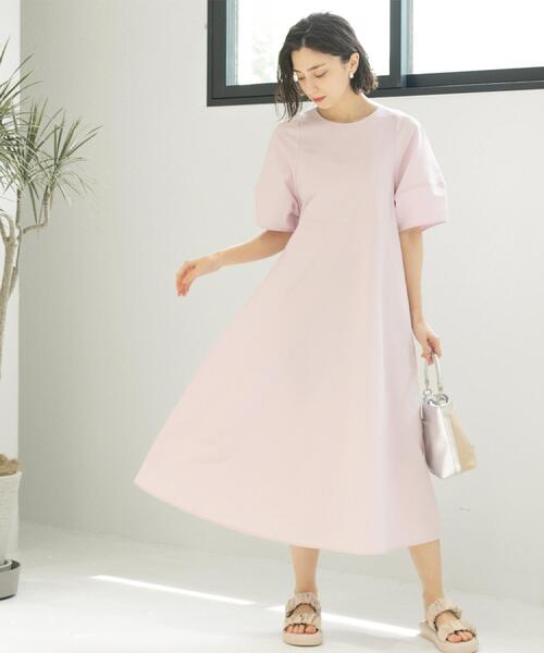 【新品】OPAQUE.CLIP サッカーストライプワンピース 黒 L OPAQUE.CLIP / オペーク ドット クリップ サッカーストライプ