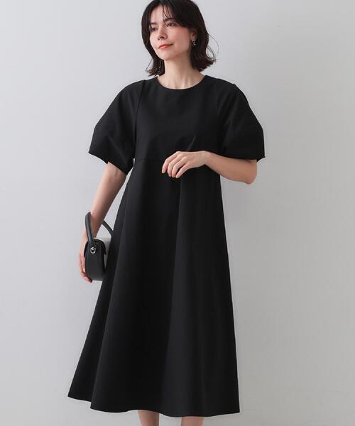 OPAQUE.CLIP（オペークドットクリップ）の「サッカーストライプワンピース【吸水速乾/イージーアイロン/洗濯機洗い可】（ワンピース・レディース・ブラック/ベビーピンク/ホワイト系3・38/40/36/42）」の8枚目の写真