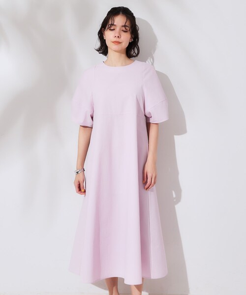 OPAQUE.CLIP（オペークドットクリップ）の「サッカーストライプワンピース【吸水速乾/イージーアイロン/洗濯機洗い可】（ワンピース・レディース・ブラック/ベビーピンク/ホワイト系3・38/40/36/42）」の22枚目の写真