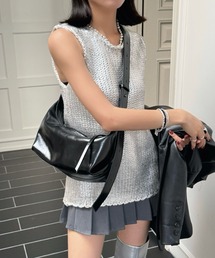 【本革】 ワンハンドル スクエア ショルダーバッグ