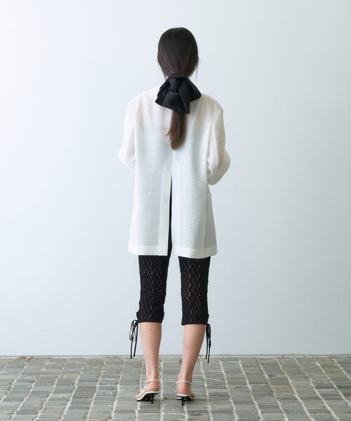 CODE A（コードエー）の「◆sheer jacquard jacket（テーラードジャケット・レディース・ブラック/ホワイト・00）」の8枚目の写真