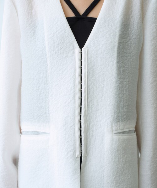 CODE A（コードエー）の「◆sheer jacquard jacket（テーラードジャケット・レディース・ブラック/ホワイト・00）」の9枚目の写真